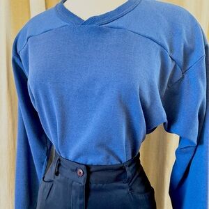 Royal Blue Oversized Practice Jersey – Vintage Football Trend Long Sleeve